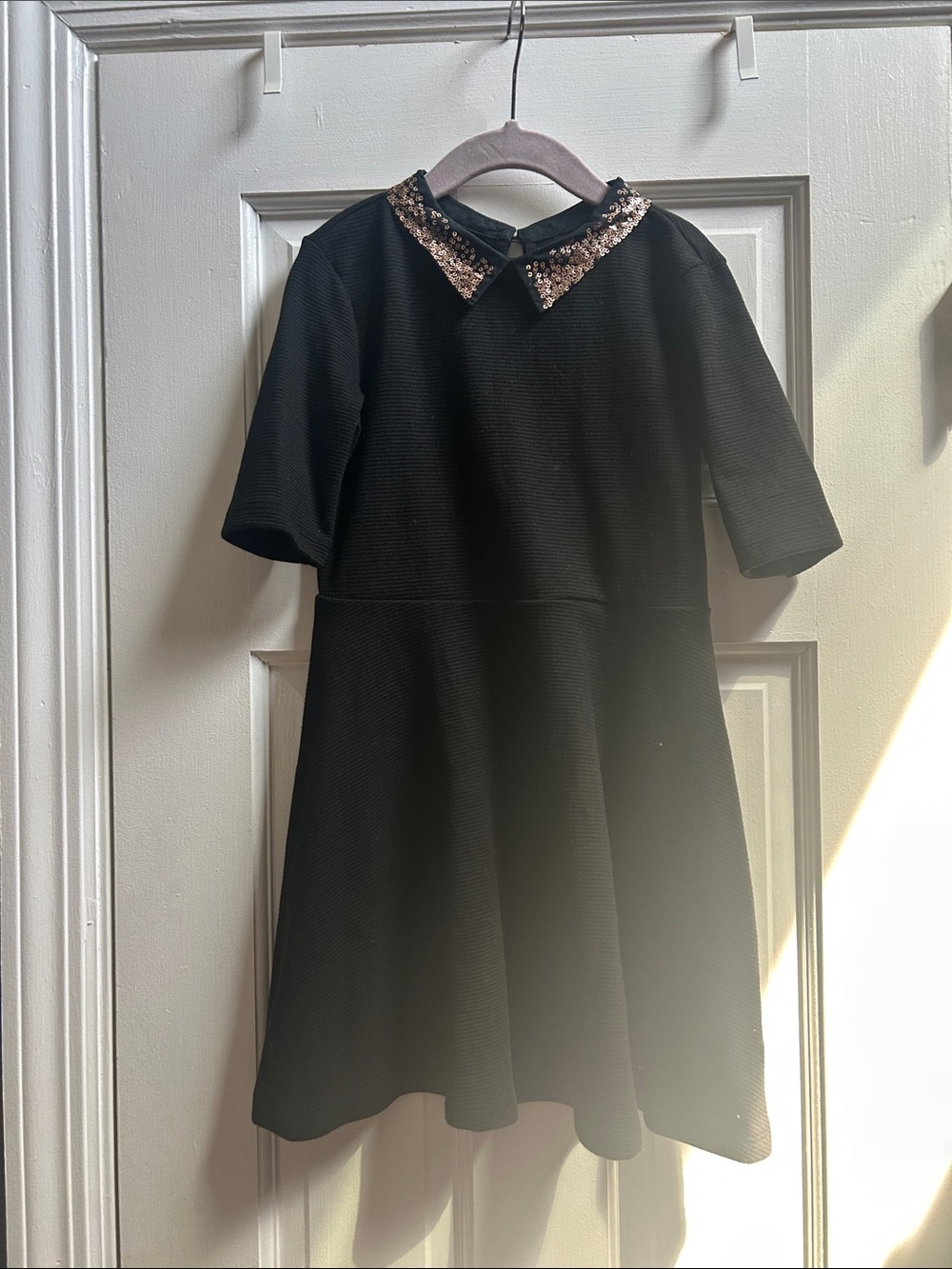 GAP Black Dress with Sequin Peter Pan Collar